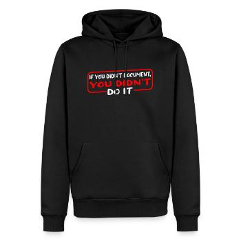 Si vous n’avez pas documenté, vous ne l’avez pas fait 3 - Sweat à capuche Premium bio Homme - noir - Devant - Nico (187cm)