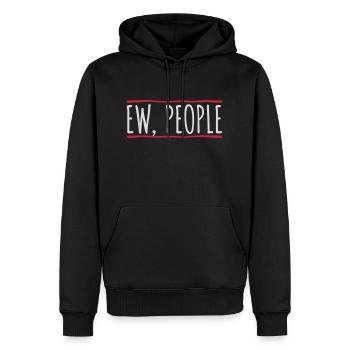 ew people citation drôle - Sweat à capuche Premium bio Homme - noir - Devant - Nico (187cm)