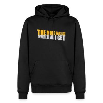 J’ai plus de tête - Sweat à capuche Premium bio Homme - noir - Devant - Nico (187cm)