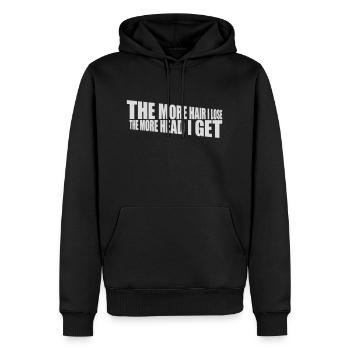 J’ai plus de tête - Sweat à capuche Premium bio Homme - noir - Devant - Nico (187cm)