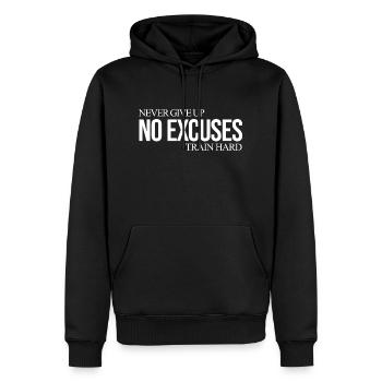 no excuses mindset coach cadeau - Sweat à capuche Premium bio Homme - noir - Devant - Nico (187cm)