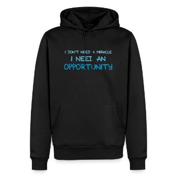DEVISE - Sweat à capuche Premium bio Homme - noir - Devant - Nico (187cm)