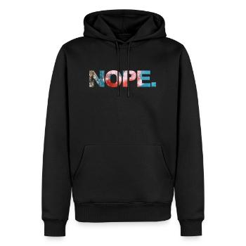 NOPE - sei kein ja-Sager! - Männer Premium Bio Hoodie - Schwarz - Vorne - Nico (187cm)