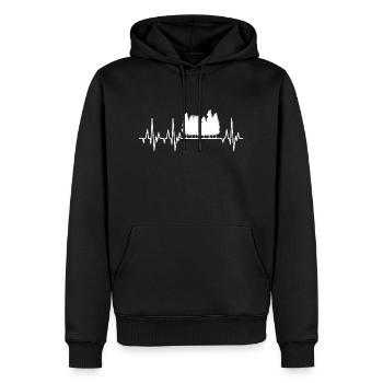 Wald Herzschlag Baum Geschenkidee - Männer Premium Bio Hoodie - Schwarz - Vorne - Nico (187cm)