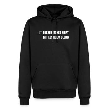 Farbenfrohes Shirt mit lustigem Design - Männer Premium Bio Hoodie - Schwarz - Vorne - Nico (187cm)