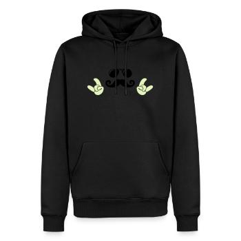 cool face - Männer Premium Bio Hoodie - Schwarz - Vorne - Nico (187cm)