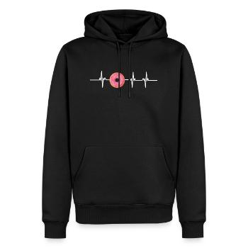 Battement de cœur Donuts - Sweat à capuche Premium bio Homme - noir - Devant - Nico (187cm)