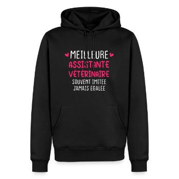Souvent Imitée Meilleure Assistante Vétérinair - Sweat à capuche Premium bio Homme - noir - Devant - Nico (187cm)