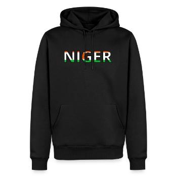 Drapeau Niger - Sweat à capuche Premium bio Homme - noir - Devant - Nico (187cm)