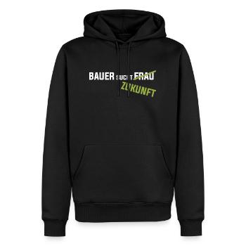 L’agriculteur est à la recherche d’une future manifestation de protestation des agriculteurs - Sweat à capuche Premium bio Homme - noir - Devant - Nico (187cm)
