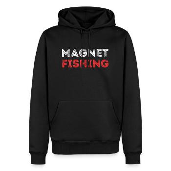 MAGNETFISCHEN METALL WÖRTER - Männer Premium Bio Hoodie - Schwarz - Vorne - Nico (187cm)