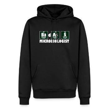 Lustiger Primärelement-Badass-Mikrobiologe - Männer Premium Bio Hoodie - Schwarz - Vorne - Nico (187cm)