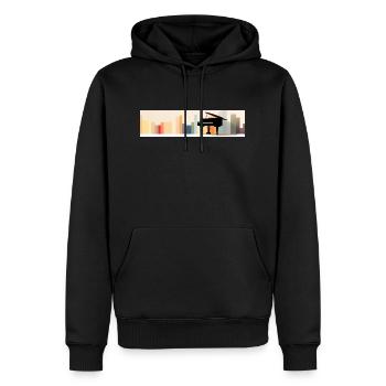 Panoramic piano with horizon color bars. - Men’s Premium Organic Hoodie - black - Front - Nico (187cm)