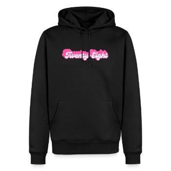 twenty-eight birthday -28e anniversaire rétro rose - Sweat à capuche Premium bio Homme - noir - Devant - Nico (187cm)