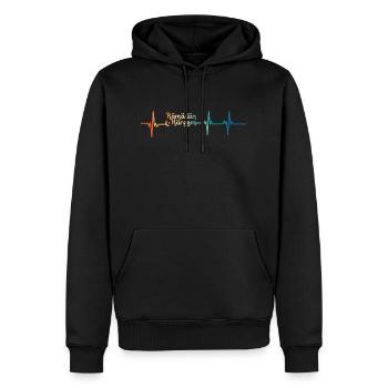 Battement de cœur ramadan kareeme - Sweat à capuche Premium bio Homme - noir - Devant - Nico (187cm)