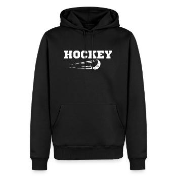 Hockey idée cadeau original - Sweat à capuche Premium bio Homme - noir - Devant - Nico (187cm)