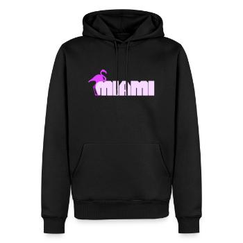 Miami USA Flamingo Vogel Amerika Florida Reisen - Männer Premium Bio Hoodie - Schwarz - Vorne - Nico (187cm)