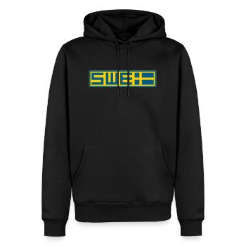 Schwedisch - Männer Premium Bio Hoodie - Schwarz - Vorne - Nico (187cm)