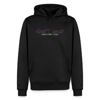 Auditeur littéral - Sweat à capuche Premium bio Homme - noir - Devant - Nico (187cm)