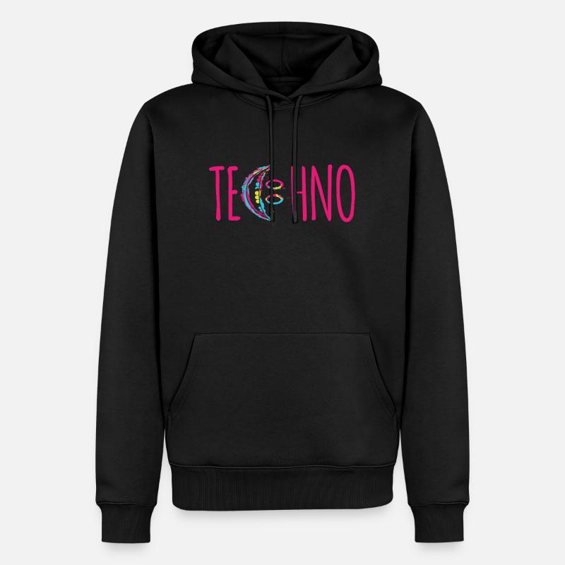 techno - Sweat à capuche Premium bio Homme - noir