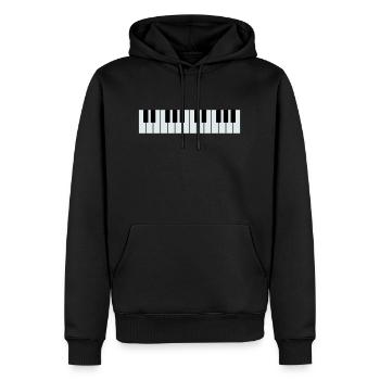 Piano - Männer Premium Bio Hoodie - Schwarz - Vorne - Nico (187cm)