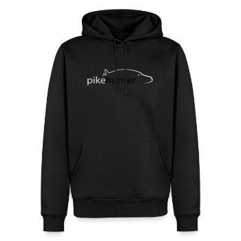 Pike Hunter-Logo - Männer Premium Bio Hoodie - Schwarz - Vorne - Nico (187cm)
