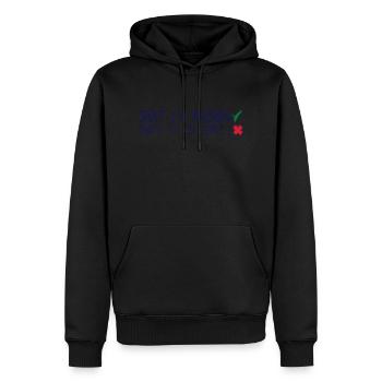 citation soit raison tu as tort valide h - Sweat à capuche Premium bio Homme - noir - Devant - Nico (187cm)