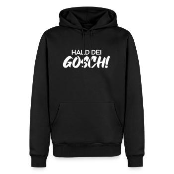 Gosch (weiß) - Männer Premium Bio Hoodie - Schwarz - Vorne - Nico (187cm)