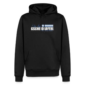 I bin koa Gscheidhaferl i wois wirkle bessa Bayern - Männer Premium Bio Hoodie - Schwarz - Vorne - Nico (187cm)