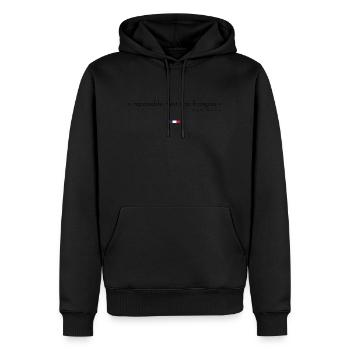 Tshirt français - Sweat à capuche Premium bio Homme - noir - Devant - Nico (187cm)