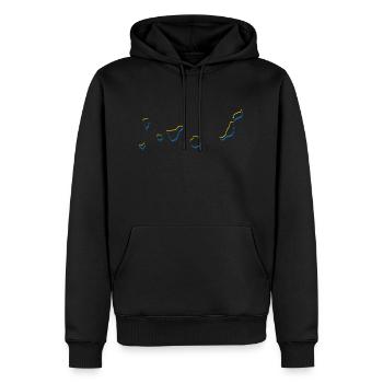 Îles Canaries - Sweat à capuche Premium bio Homme - noir - Devant - Nico (187cm)