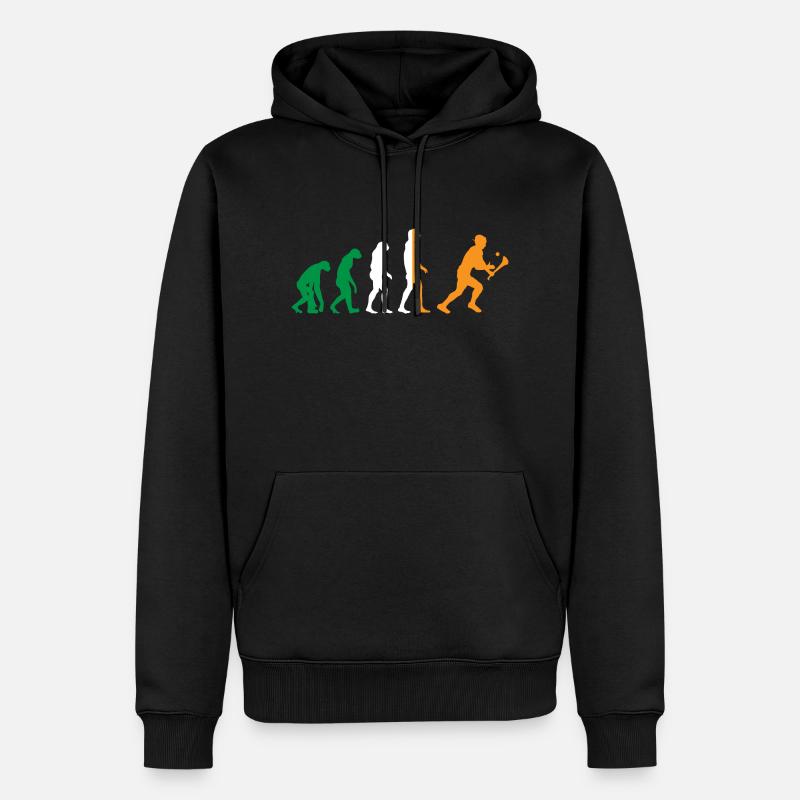 Die Evolution von Hurling - Männer Premium Bio Hoodie - Schwarz