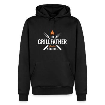 Papa Grillmeister Grillfather griller griller - Sweat à capuche Premium bio Homme - noir - Devant - Nico (187cm)