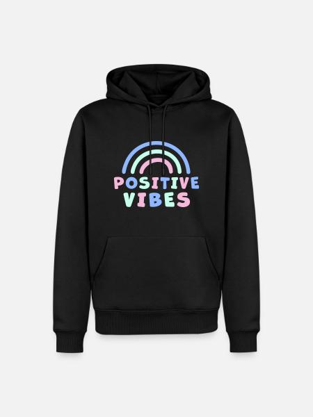 ONDES POSITIVES - Sweat à capuche Premium bio Homme - noir