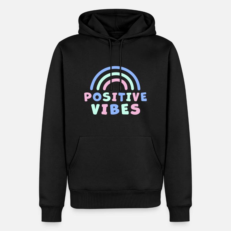 ONDES POSITIVES - Sweat à capuche Premium bio Homme - noir