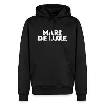 mari de luxe humour mariage - Sweat à capuche Premium bio Homme - noir - Devant - Nico (187cm)