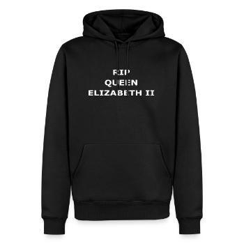 RIP KÖNIGIN ELIZABETH II. - Männer Premium Bio Hoodie - Schwarz - Vorne - Nico (187cm)
