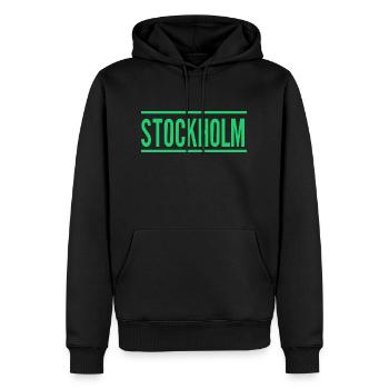 Stockholm - Sweat à capuche Premium bio Homme - noir - Devant - Nico (187cm)