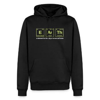 TERRE - avec des éléments du système persiode - Sweat à capuche Premium bio Homme - noir - Devant - Nico (187cm)