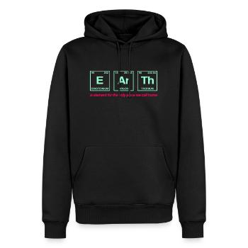 TERRE - avec des éléments du système persiode - Sweat à capuche Premium bio Homme - noir - Devant - Nico (187cm)