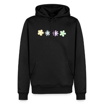 Fleurs minimalistes - Sweat à capuche Premium bio Homme - noir - Devant - Nico (187cm)