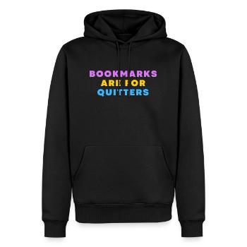 Lesezeichen sind für Aussteiger - Funny Bookworm - Männer Premium Bio Hoodie - Schwarz - Vorne - Nico (187cm)