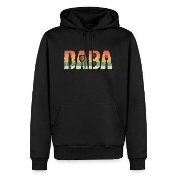 Sunset bbq baba word to customize in vintage style - Men’s Premium Organic Hoodie - black - Front - Nico (187cm)