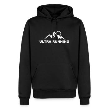 Trail Run Ultra Running Berg Trekking Laufen - Männer Premium Bio Hoodie - Schwarz - Vorne - Nico (187cm)