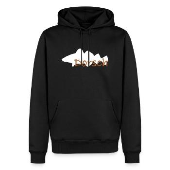 Dorsch weiss - Männer Premium Bio Hoodie - Schwarz - Vorne - Nico (187cm)