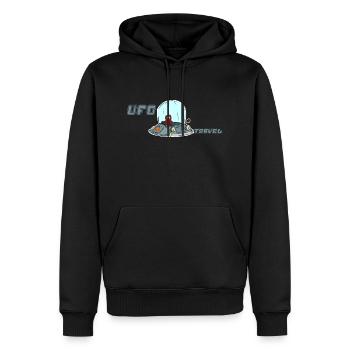 UFO-Reisen - Männer Premium Bio Hoodie - Schwarz - Vorne - Nico (187cm)