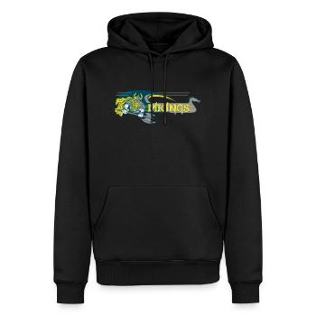 Wikinger - Männer Premium Bio Hoodie - Schwarz - Vorne - Nico (187cm)
