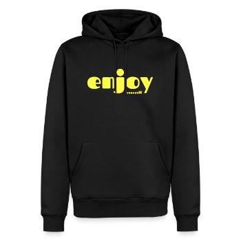 ENJOY yourself ! - Sweat à capuche Premium bio Homme - noir - Devant - Nico (187cm)