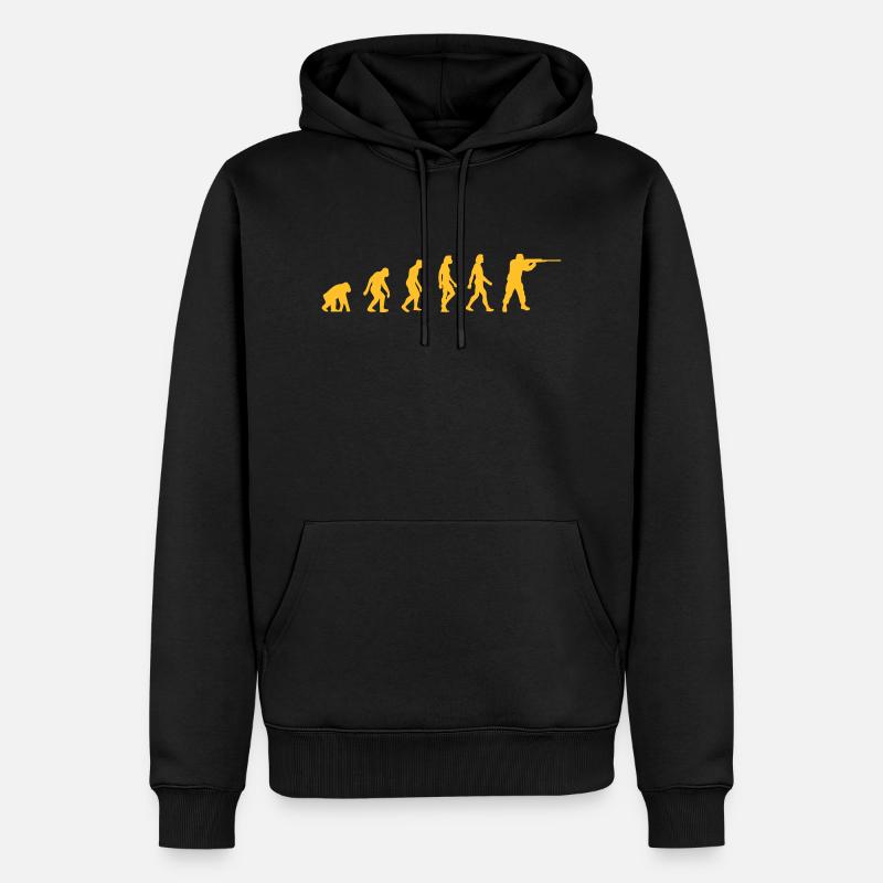 L'évolution des chasseurs - Sweat à capuche Premium bio Homme - noir