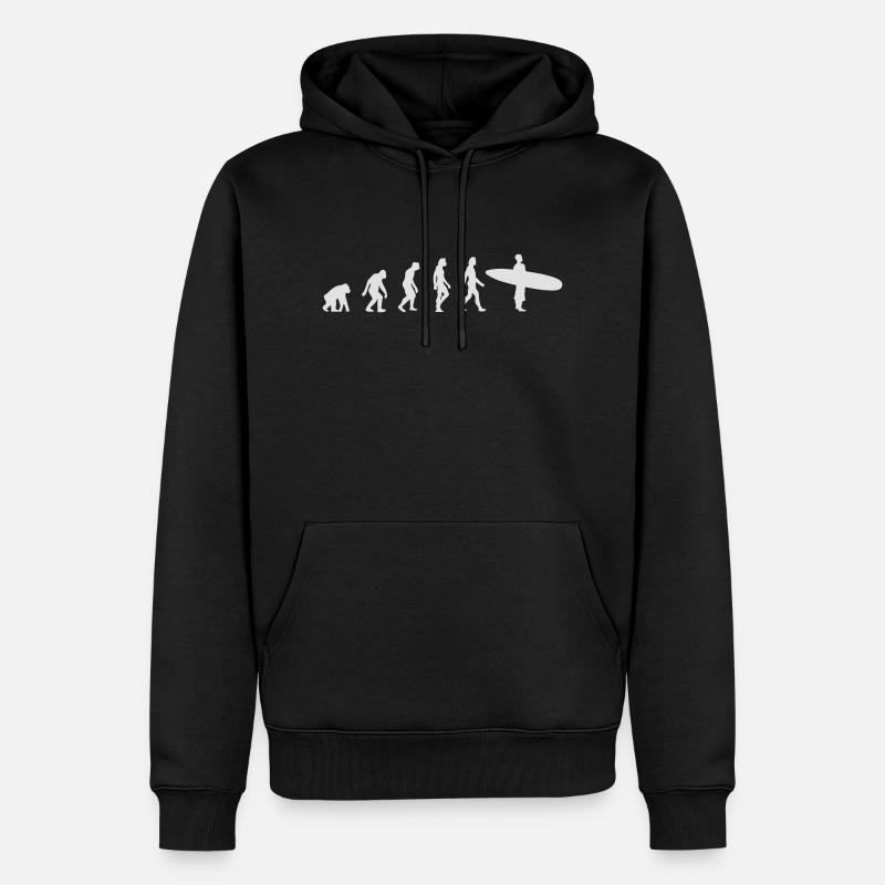 L'évolution du surf - Sweat à capuche Premium bio Homme - noir